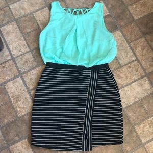 A shirt dress with criss cross back